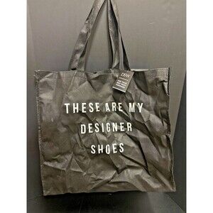 DSW Black Reusable Tote Bag “These Are My Designer Shoes” 20x18x8